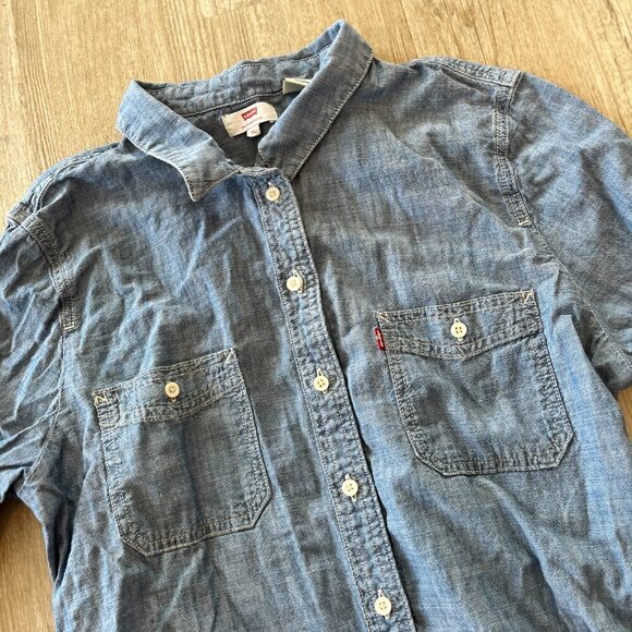 Womens Levi's Denim Button Front Long Sleeve Dress - XL - Picture 2 of 6